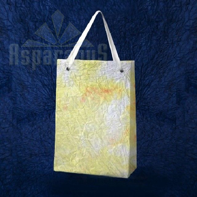 PAPER BAG WITH HANDLES 7X9X13CM/WHITE-ORANGE-BORDEAUX