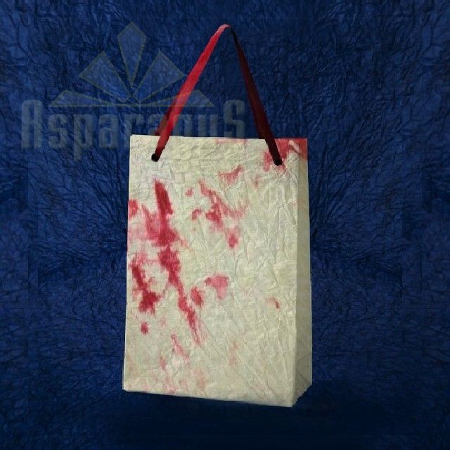 PAPER BAG WITH HANDLES 7X9X13CM/CREAM-BORDEAUX