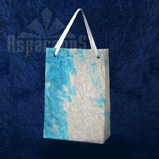 PAPER BAG WITH HANDLES 7X9X13CM/WHITE-LIGHT BLUE