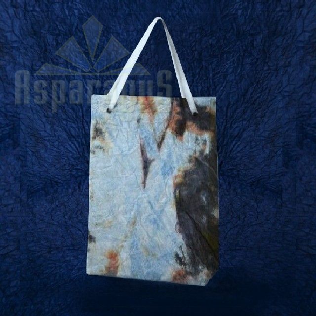 PAPER BAG WITH HANDLES 7X9X13CM/LIGHT BLUE-ORANGE