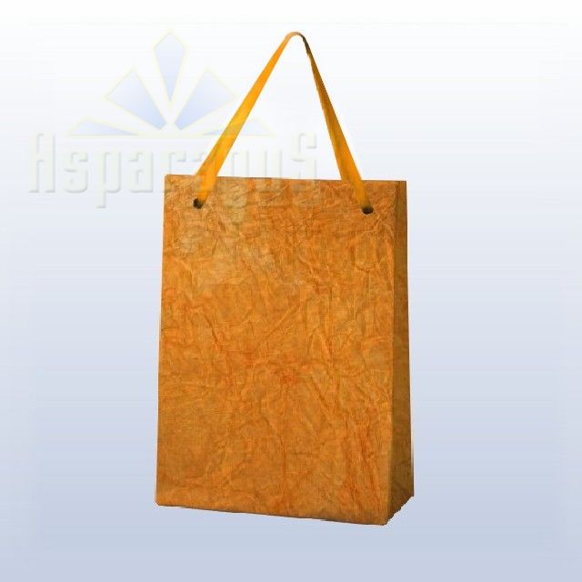 PAPER BAG WITH HANDLES 9X11X13CM/MEDIUM ORANGE