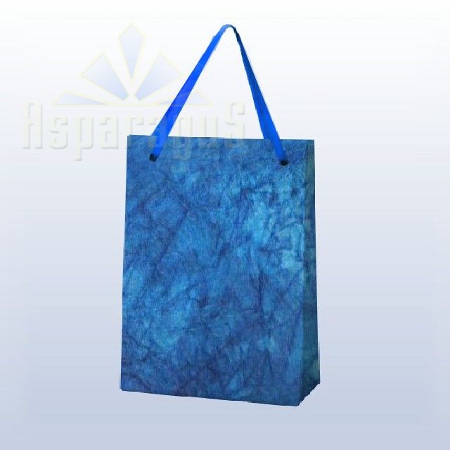 PAPER BAG WITH HANDLES 9X11X13CM/MEDIUM BLUE