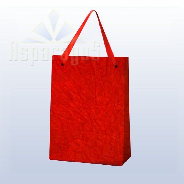 PAPER BAG WITH HANDLES 9X11X13CM/RED