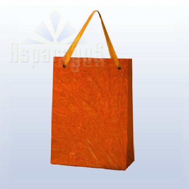 PAPER BAG WITH HANDLES 9X11X13CM/COPPER ORANGE