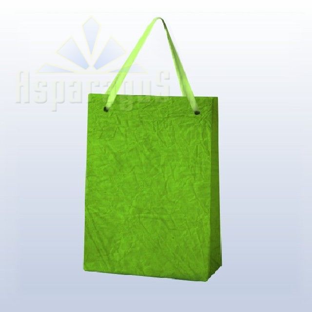 PAPER BAG WITH HANDLES 9X11X13CM/NEON GREEN