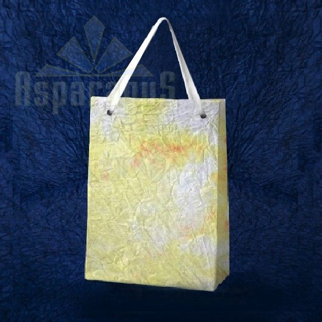 PAPER BAG WITH HANDLES 9X11X13CM/WHITE-ORANGE-BORDEAUX