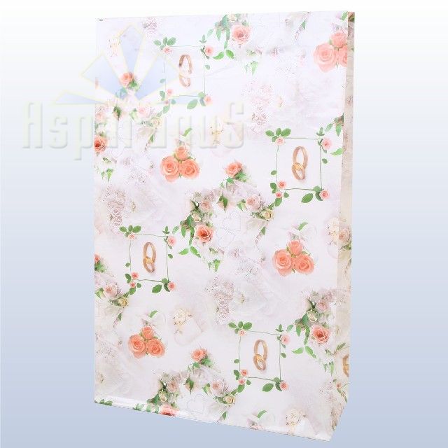 PAPER BAG WITH HANDLES LAMINATED 13,5X34,5X55CM