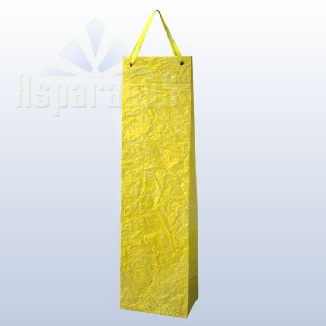 PAPER BAG WITH HANDLES 9X11X40CM/LIGHT YELLOW