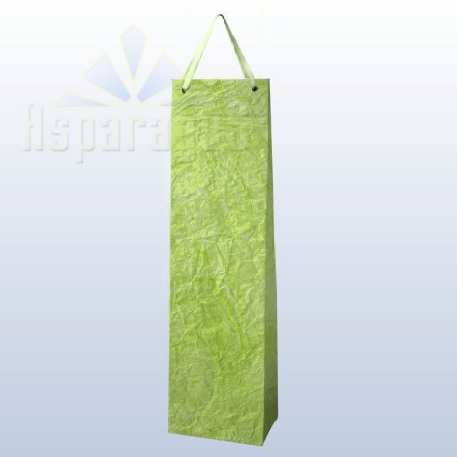PAPER BAG WITH HANDLES 9X11X40CM/APPLE GREEN