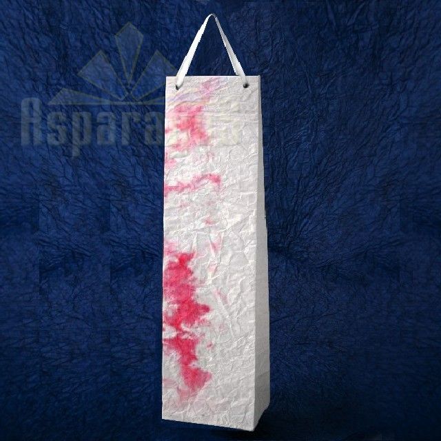PAPER BAG WITH HANDLES 9X11X40CM/WHITE-PINK
