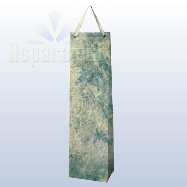 PAPER BAG WITH HANDLES 9X11X40CM/CREAM-GREEN