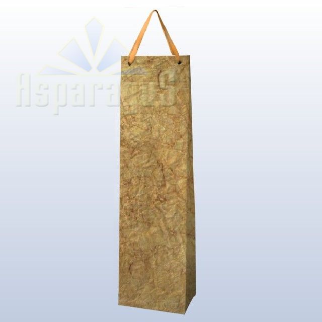 PAPER BAG WITH HANDLES 9X11X40CM/MUSTARD YELLOW