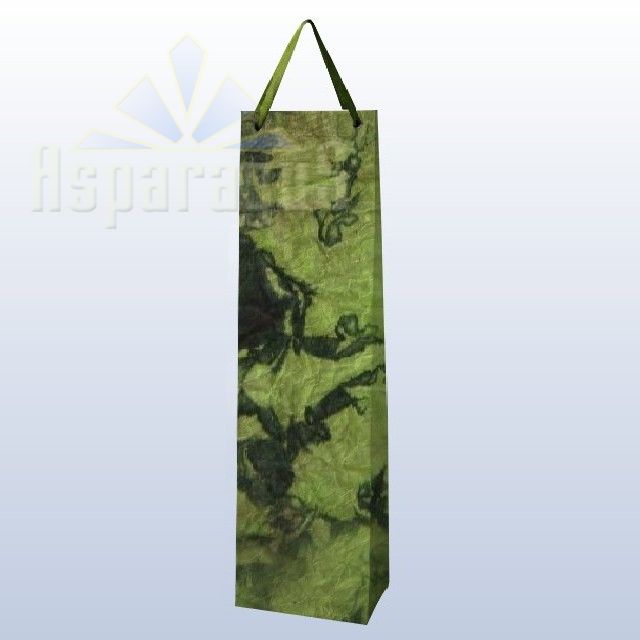 PAPER BAG WITH HANDLES 9X11X40CM/TOBACCO GREEN-DARK GREEN