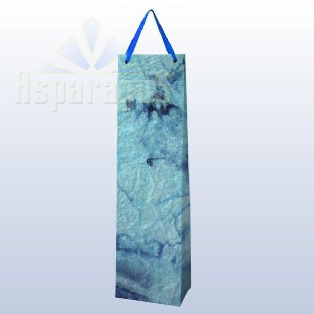 PAPER BAG WITH HANDLES 9X11X40CM/LIGHT BLUE-DARK BLUE
