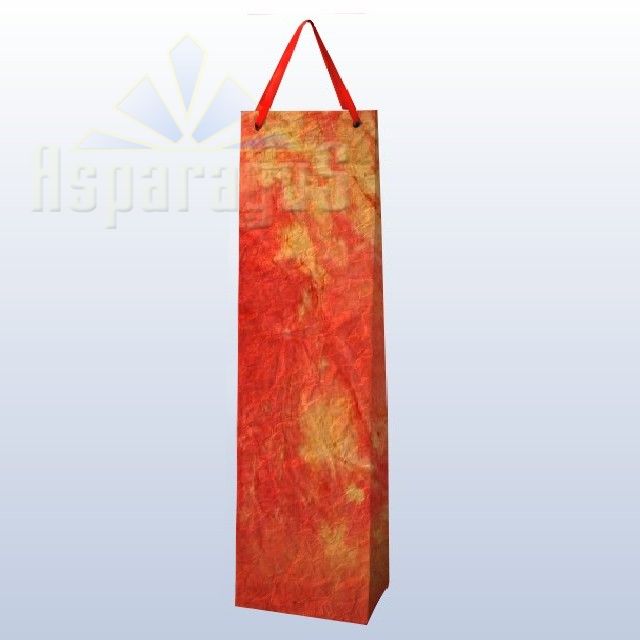 PAPER BAG WITH HANDLES 9X11X40CM/MEDIUM ORANGE-RED