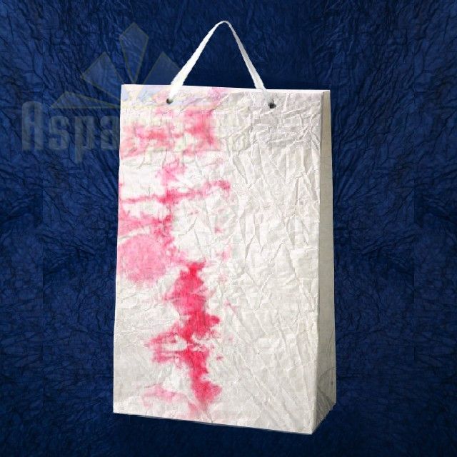 PAPER BAG WITH HANDLES 9,5X23X27CM/WHITE-PINK