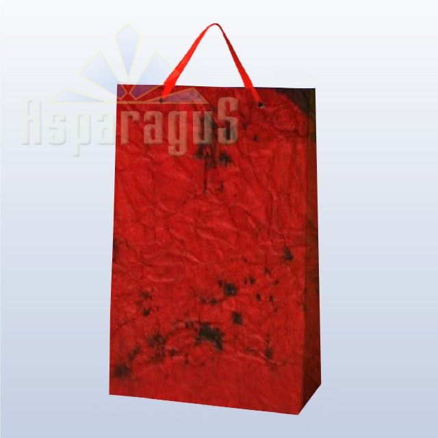 PAPER BAG WITH HANDLES 9,5X23X27CM/RED-BLACK