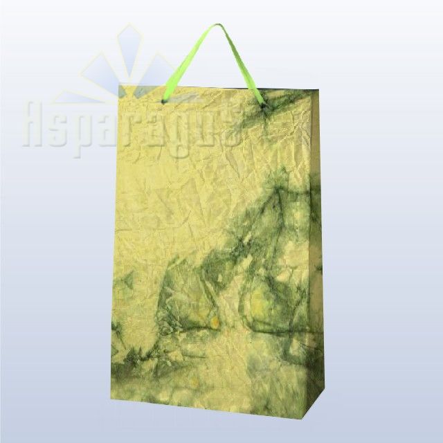 PAPER BAG WITH HANDLES 9,5X23X27CM/YELLOW-GREEN