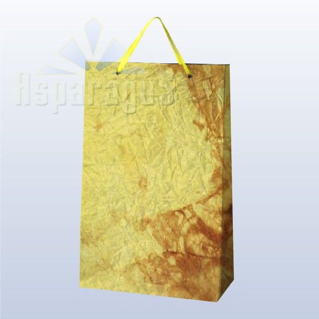 PAPER BAG WITH HANDLES 9,5X23X27CM/YELLOW-BROWN