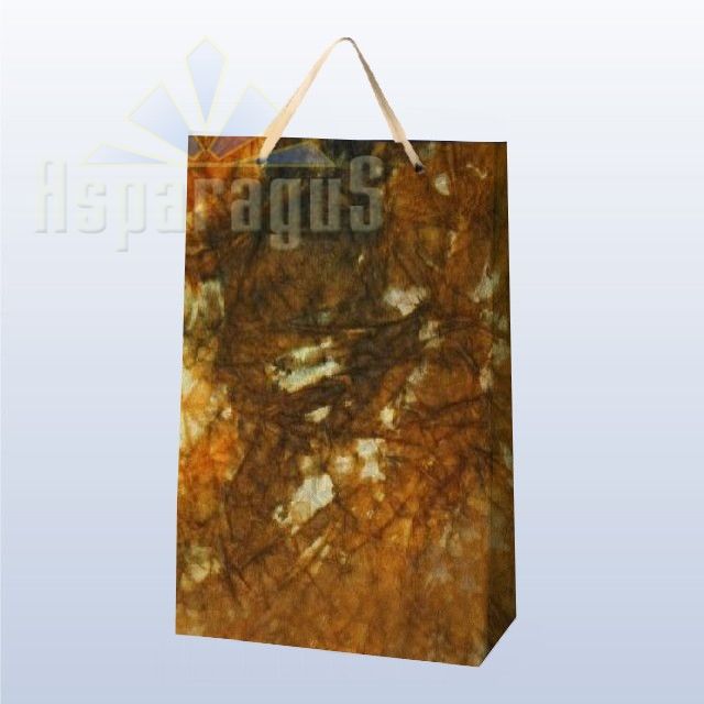 PAPER BAG WITH HANDLES 9,5X23X27CM/CREAM-ORANGE-BROWN