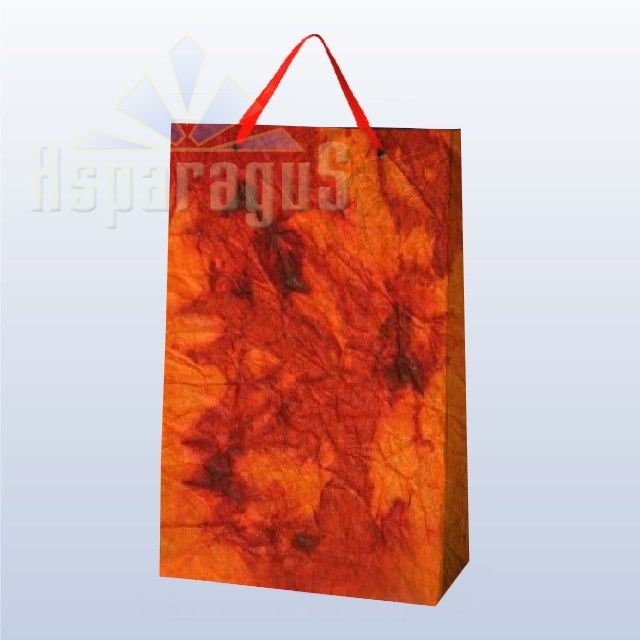PAPER BAG WITH HANDLES 9,5X23X27CM/MEDIUM ORANGE-BORDEAUX