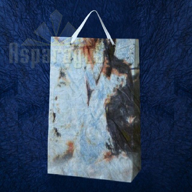PAPER BAG WITH HANDLES 9,5X23X27CM/LIGHT BLUE-ORANGE