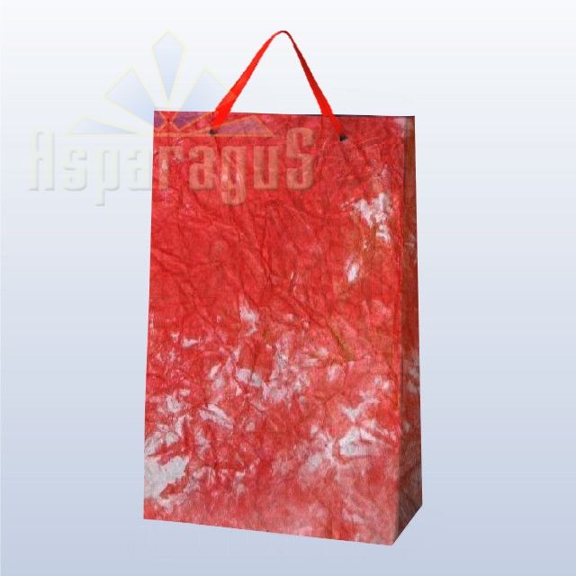 PAPER BAG WITH HANDLES 9,5X23X27CM/WHITE-RED