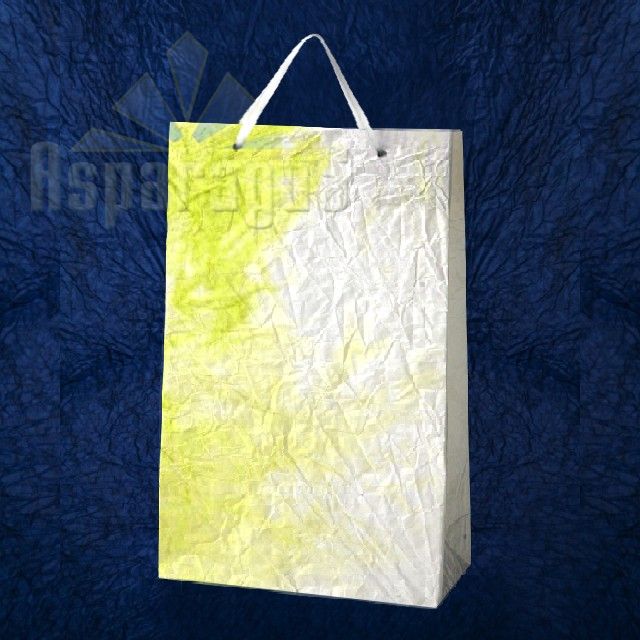 PAPER BAG WITH HANDLES 9,5X23X27CM/WHITE-NEON GREEN