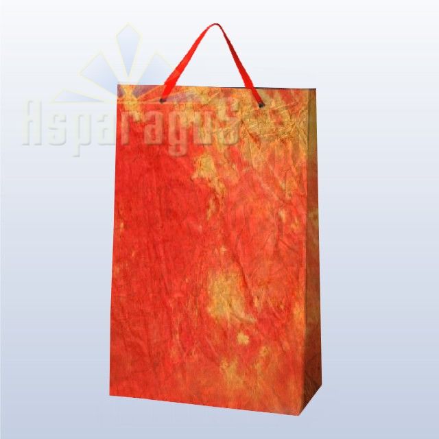 PAPER BAG WITH HANDLES 9,5X23X27CM/MEDIUM ORANGE-RED