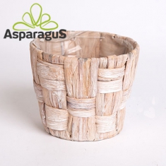 BRAIDED FLOWER POT D: 13CM H: 10,5CM/ WHITE