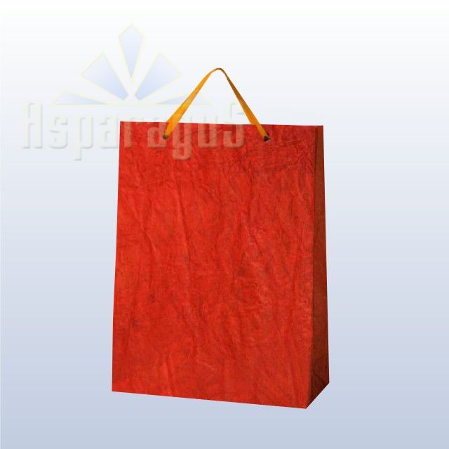 PAPER BAG WITH HANDLES 7X16X15CM/BLOOD ORANGE