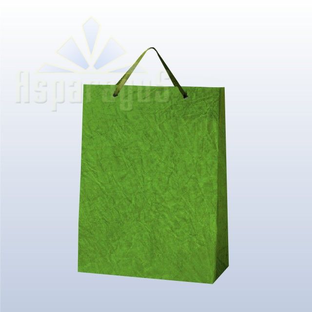 PAPER BAG WITH HANDLES 7X16X15CM/TOBACCO GREEN