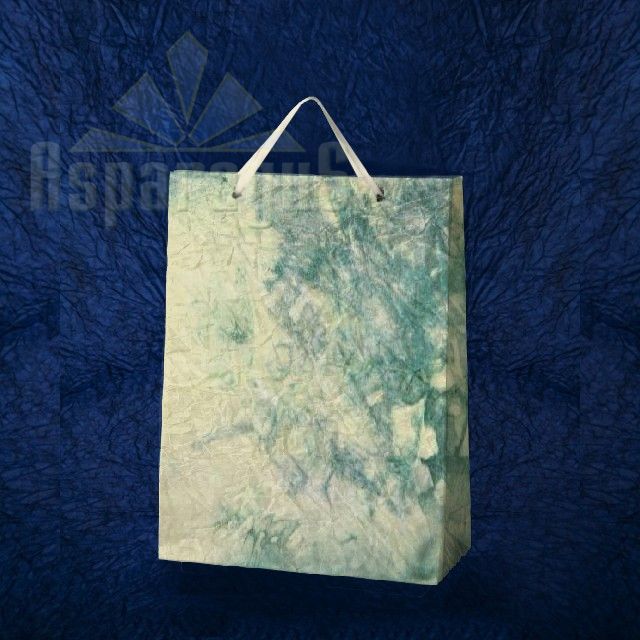 PAPER BAG WITH HANDLES 7X16X15CM/CREAM-GREEN
