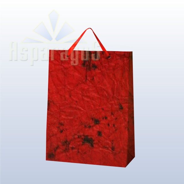PAPER BAG WITH HANDLES 7X16X15CM/RED-BLACK
