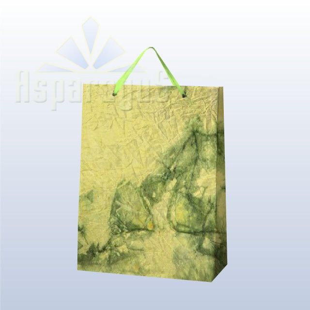 PAPER BAG WITH HANDLES 7X16X15CM/YELLOW-GREEN