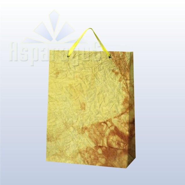 PAPER BAG WITH HANDLES 7X16X15CM/YELLOW-BROWN