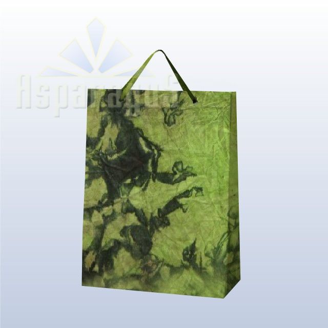 PAPER BAG WITH HANDLES 7X16X15CM/TOBACCO GREEN-DARK GREEN