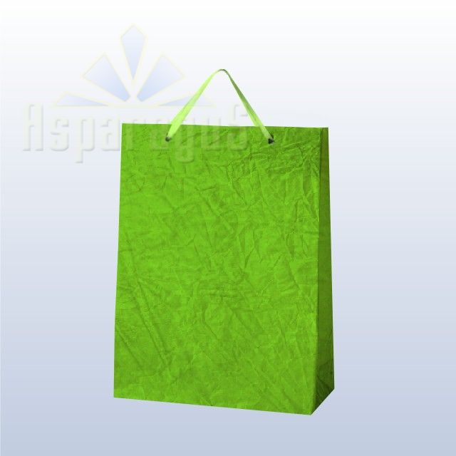 PAPER BAG WITH HANDLES 7X16X15CM/NEON GREEN