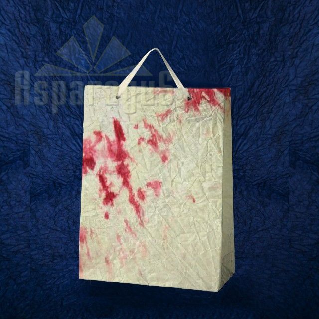 PAPER BAG WITH HANDLES 7X16X15CM/CREAM-BORDEAUX
