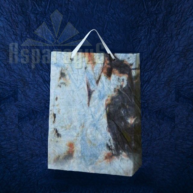 PAPER BAG WITH HANDLES 7X16X15CM/LIGHT BLUE-ORANGE