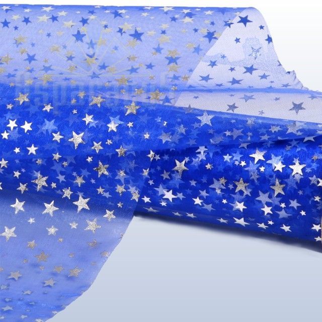 ORGANSA ROLL STAR PATTERNED 48CMX5M/ROYAL BLUE