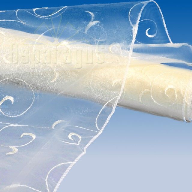 ORGANSA ROLL EMBROIDERED SCROLL PATTERNED 48CMX5M/CREAM