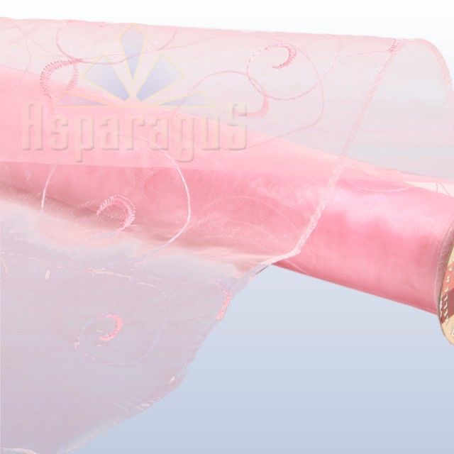 ORGANSA ROLL EMBROIDERED SCROLL PATTERNED 48CMX5M/BABY PINK