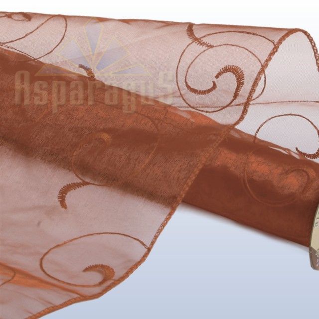 ORGANSA ROLL EMBROIDERED SCROLL PATTERNED 48CMX5M/BROWN