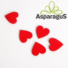 WOODEN HEARTS 3CM/ RED (12PCS/PACK)