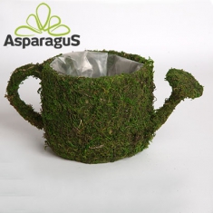 WATERING CAN WITH MOSS D:15CM H: 10CM