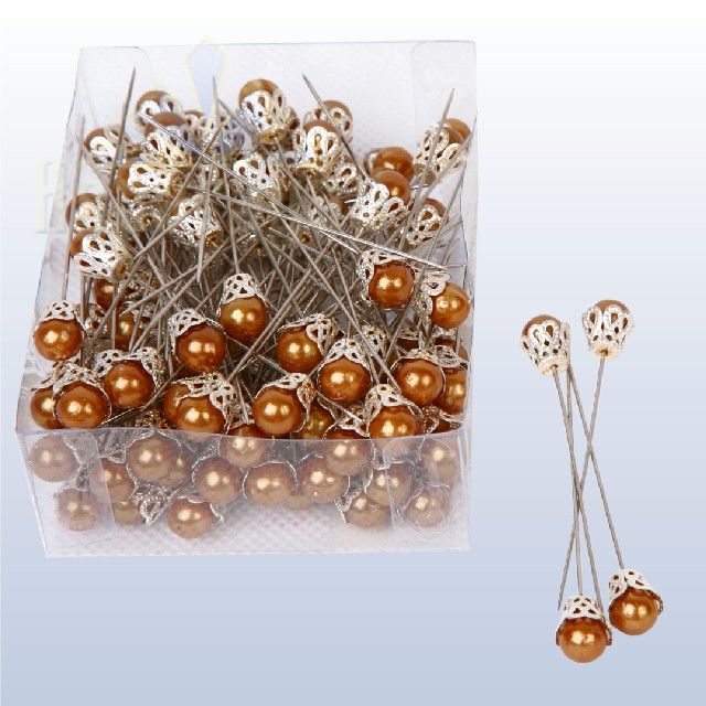 CORSAGE PIN IN SOCKET 8CM/COPPER (100PCS/PACK)