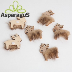 WOODEN REINDEER 6X4CM 6/S