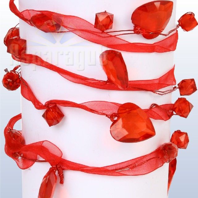 DECORATION WITH RIBBON 1,5M/RED