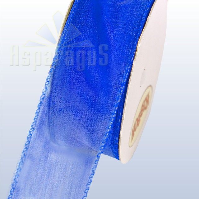 ORGANSA RIBBON WIRED WITH WOVEN EDGE 38MMX10M/ROYAL BLUE